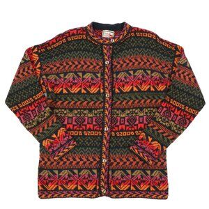 The Alpaca Connection Button Front Peruvian Alpaca Wool Cardigan Sweater L